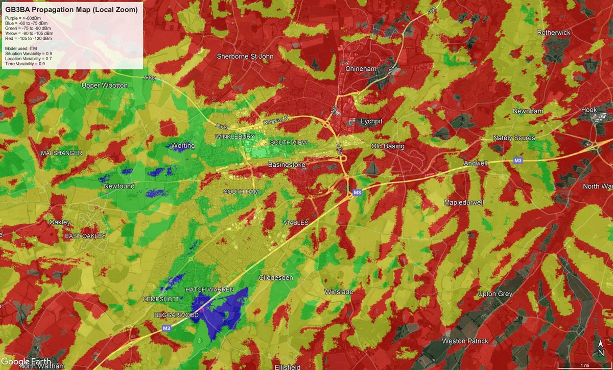 Local coverage map for GB3BA